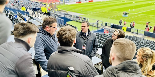 Audience in the football stadium