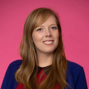 Profile shot of Woman on pink background,