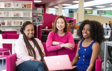 International student ambassadors smiling at the camera