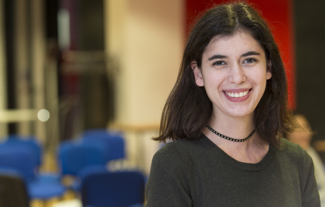 A psychology student at Napier University smiling for the camera