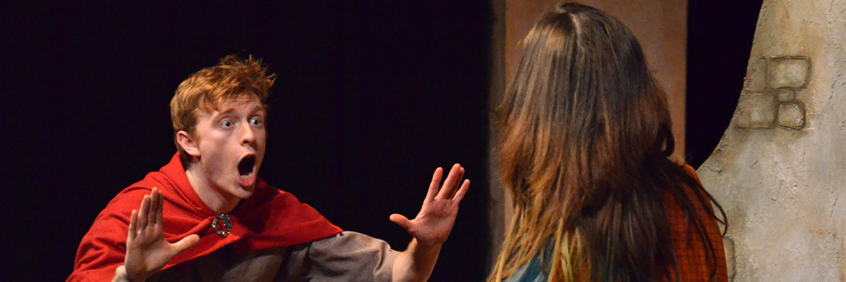 Two student actors play a scene