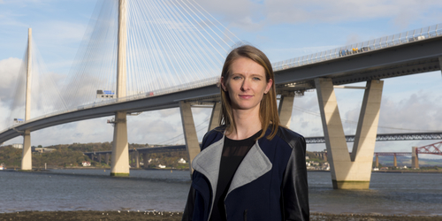 Queensferry Crossing with student