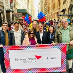 Group of alumni attending Tartan Parade
