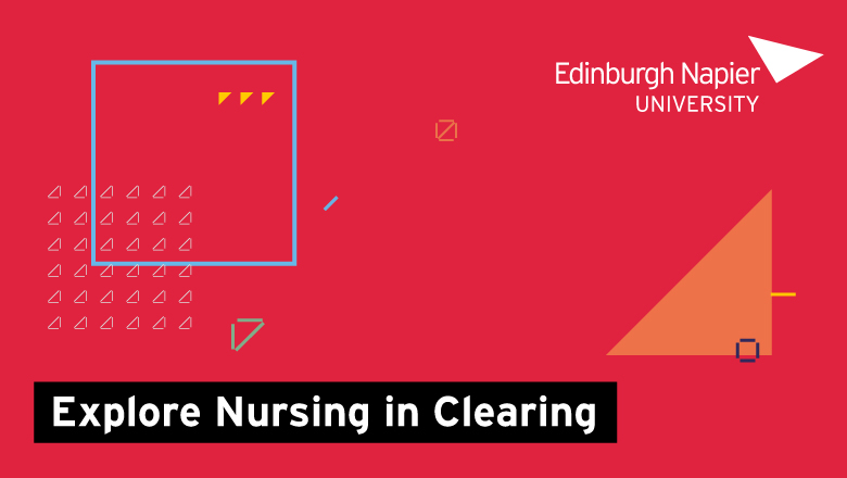 Graphic with text: Explore Nursing in Clearing