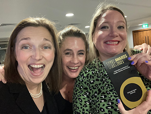 Ruth, Kirsty and Lindsay with the award