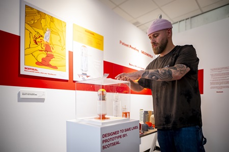 Scott Rutherford at his Degree Show stand