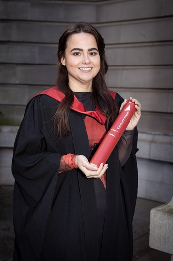 Caitlin Tervit with her degree at the Usher Hall
