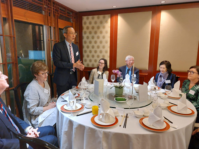 Prof William Lee, Director of HKU SPACE, giving a speech