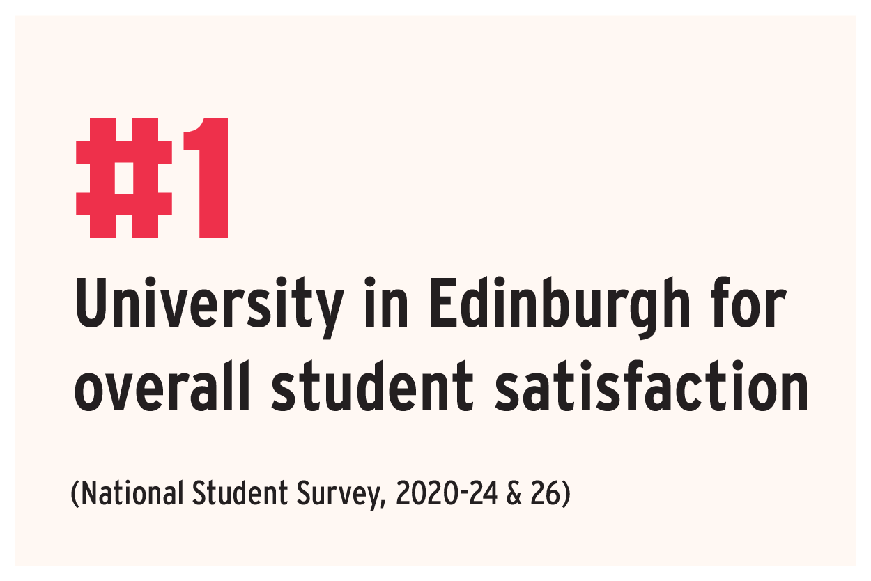 Number one university in Edinburgh for overall student satisfaction