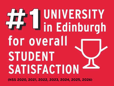 #1 university in Edinburgh for overall student satisfaction!