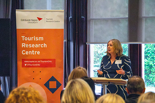 Prof Anna Leask speaks to attendees