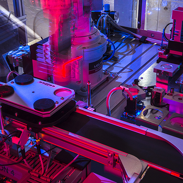 A dramatically lit piece of engineering equipment