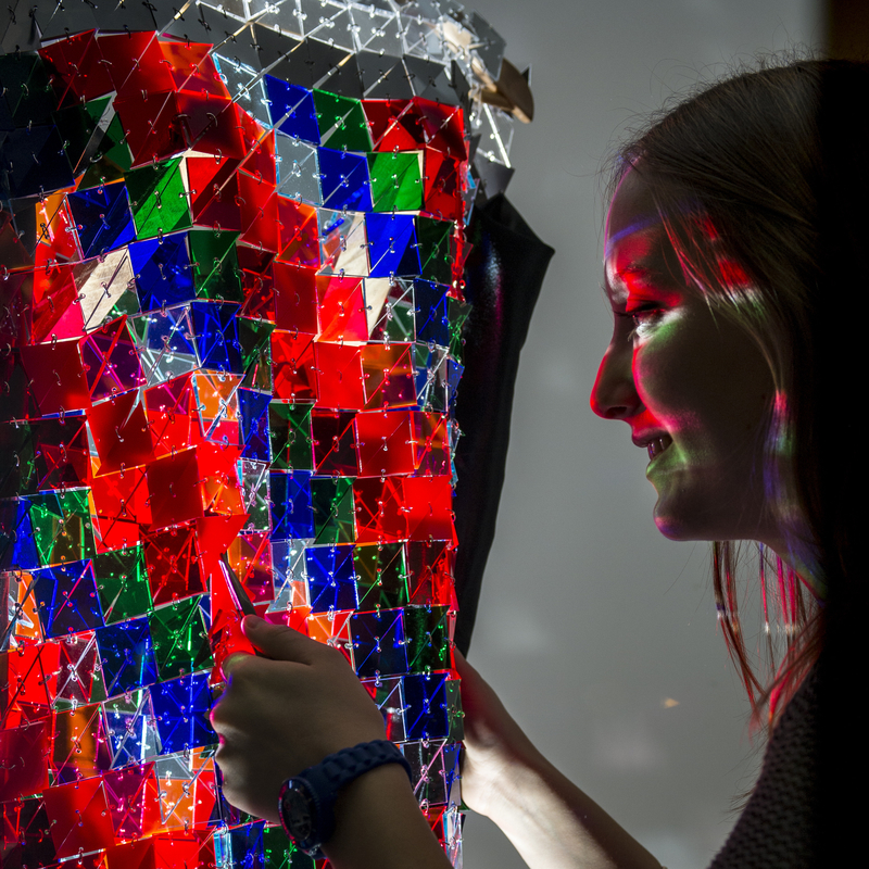 Student using the university equipment.